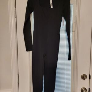 New PINK Victoria's Secret Black Long Sleeve Jumpsuit